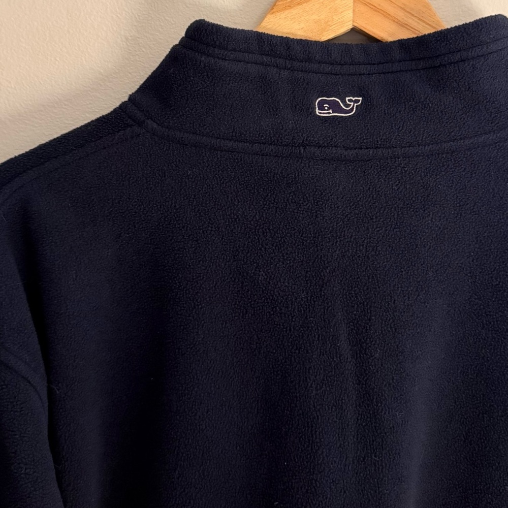 Vineyard Vines Fleece 1/4 Zip Navy with Pink Logo Patch